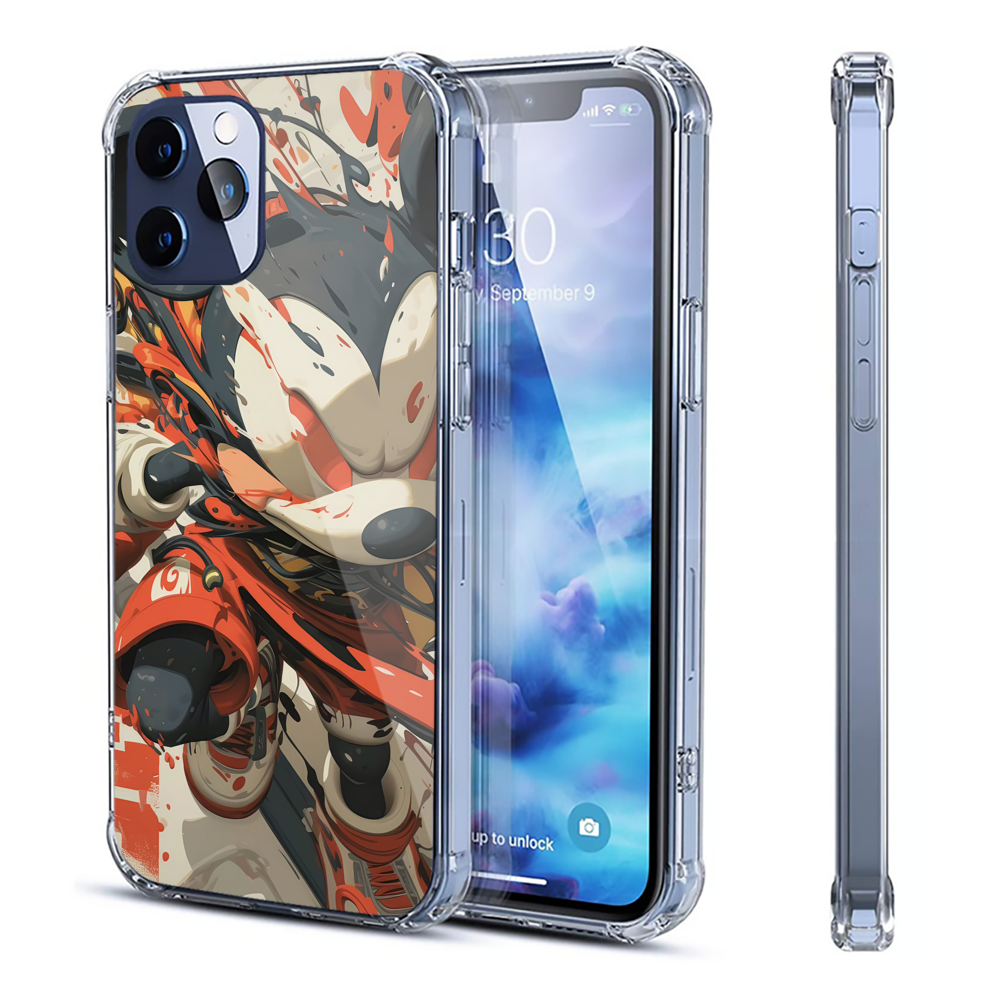 （画像用） ミッキーマウス Mickey Mouse 【iPhone 12シリーズ対応】透明スマホケース（クリアソフトケース）